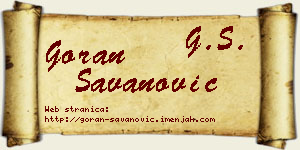 Goran Savanović vizit kartica